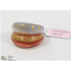 MURANO 24K THREE TONE GLASS RING SIZE 7