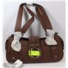 Image 1 : SMALL BROWN MATTE FINISH HANDBAG