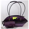 Image 1 : PURPLE SNAKESKIN STYLE 2IN1 HANDBAG