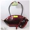 Image 1 : RED SNAKESKIN STYLE 2IN1 HANDBAG