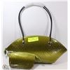 Image 1 : GREEN SNAKESKIN STYLE 2IN1 HANDBAG
