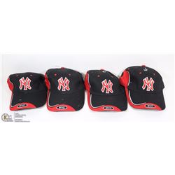 FOUR BLACK NYC ADJUSTABLE BALL CAPS