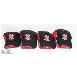 FOUR BLACK NYC ADJUSTABLE BALL CAPS