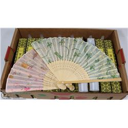 LOT OF 30 HAND PAINTED DECORATIVE FANS