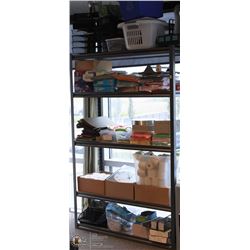 5 SHELVES OF ASSORTED OFFICE SUPPLIES
