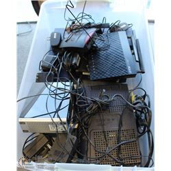 BIN OF MISC MODEMS AND MORE