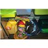 Image 3 : 4 RACKS OF ASSORTED SUPPLIES, BINS AND MORE