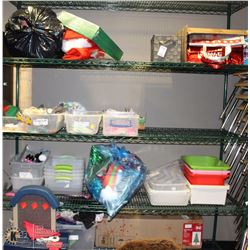 4 RACKS OF ASSORTED GAME TOYS, XMAS AND MORE