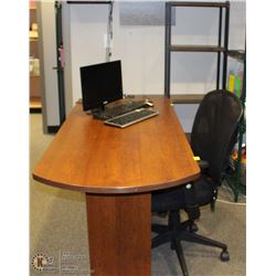 OFFICE DESK W/ OFFICE CHAIR AND 5 TIER SHELVING