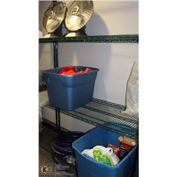 4 RACKS OF ASST DECORATIONS AND FANS