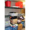 Image 1 : 5 SHELVES OF ASST CLEANING SUPPLIES, DECORATIONS,