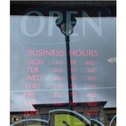 NEWON 6115 OPEN SIGN WITH HOURS