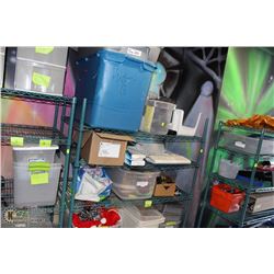 14 SHELVES OF ASST SUPPLIES INCL DECORATIONS,