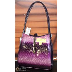 PURPLE SNAKESKIN STYLE 2 IN 1 HANDBAG