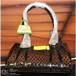 BROWN SNAKESKIN STYLE HANDBAG