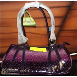 PURPLE SNAKESKIN STYLE HANDBAG