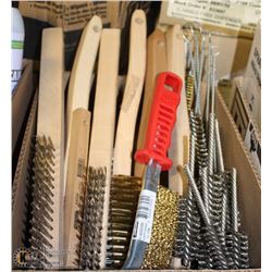 BOX OF ASST SCRUB BRUSHES AND MORE