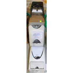 LOT OF ASSORTED DISPENSERS INCL PURELL, DEB AND GP