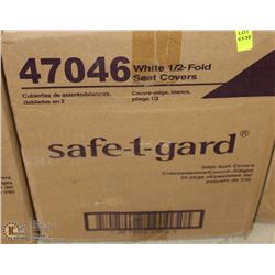 CASE OF SAFE-T-GARD WHITE HALF FOLD SEAT COVERS