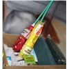 Image 1 : BOX W/ DUSTERS, GREEN SCRUBBIES, AND MORE