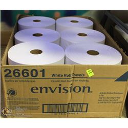 CASE OF 26601 ENVISION WHITE ROLL TOWELS