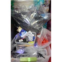 LOT OF ASSORTED ZIP TIES, BATTERIES