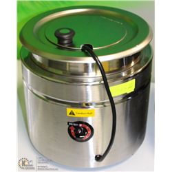 ME#13 SOUP KETTLE 9L CAPACITY HINGED SS LID, WET