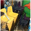 Image 1 : 14 PURPLE, 14 BLUE & 18 YELLOW STACKABLE CHAIRS