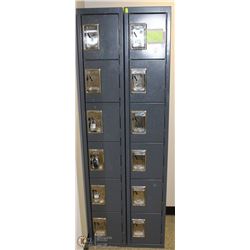 LOT OF TWO 6 DOOR METAL LOCKERS