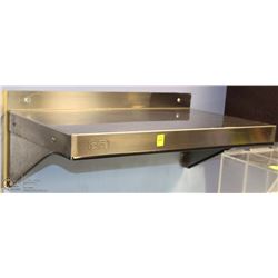 LOT OF 5 WALL MOUNTED STAINLESS SHELVES IN VARIOUS