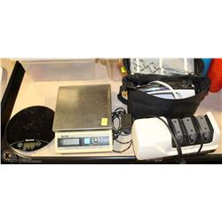 2 SCALES AND CHEFS CHOICE KNIFE SHARPENER