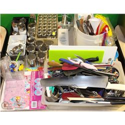 ASSORTMENT OF UTENSILS, SHAKERS, AND MORE