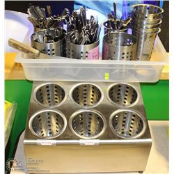 LOT OF UTENSILS WITH HOLDER