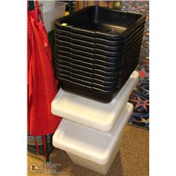 LOT OF BUS BINS AND FLOUR/SUGAR BINS