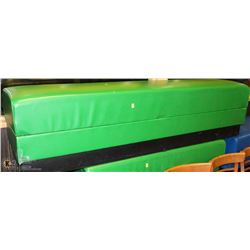 GREEN VINYL CUSHION BENCH