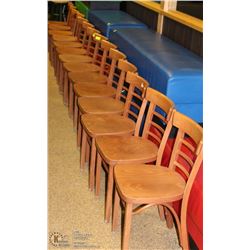 LOT OF 14 WOODEN RESTAURANT CHAIRS