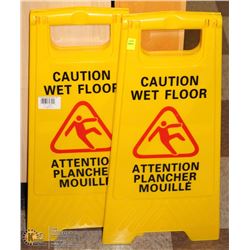 LOT OF 2 CAUTION WET FLOOR SIGNS