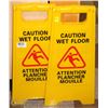 Image 1 : LOT OF 2 CAUTION WET FLOOR SIGNS