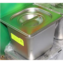 ME#17 S/S FOOD PAN 1/4 SIZE 6" DEEP WITH LID