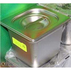 ME#17 S/S FOOD PAN 1/4 SIZE 6" DEEP WITH LID