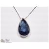 Image 1 : #4: 14KT WHITE GOLD SAPPHIRE NECKLACE