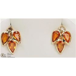 #7: 14KT YELLOW GOLD SAPPHIRE DIAMOND EARRINGS