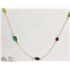 Image 1 : #11: STERLING SILVER GEMSTONE NECKLACE