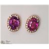 Image 1 : #22: 14KT ROSE GOLD SAPPHIRE & DIAMOND EARRINGS