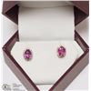 Image 2 : #22: 14KT ROSE GOLD SAPPHIRE & DIAMOND EARRINGS