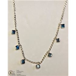 #27: 10KT WHITE GOLD BLUE DIAMOND NECKLACE
