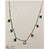 Image 1 : #27: 10KT WHITE GOLD BLUE DIAMOND NECKLACE