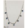 Image 2 : #27: 10KT WHITE GOLD BLUE DIAMOND NECKLACE