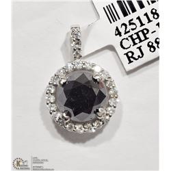 #28: 14KT W.GOLD BLACK & WHITE DIAMOND PENDANT