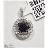 Image 1 : #28: 14KT W.GOLD BLACK & WHITE DIAMOND PENDANT